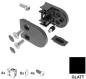 Preview: Edelstahl V2A Glashalter 50x40 mm SCHWARZ Set 4 Stück Sicherungsplatte black flach 42,4